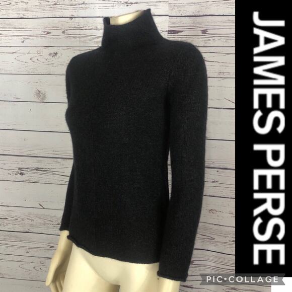James Perse Los Angeles Cashmere/wool mix black turtleneck sweater size 8 - Picture 13 of 13